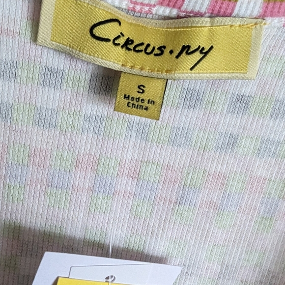 Valeria Ribbed Tank Circus NY Cream Multi Color Small - Picture 6 of 7